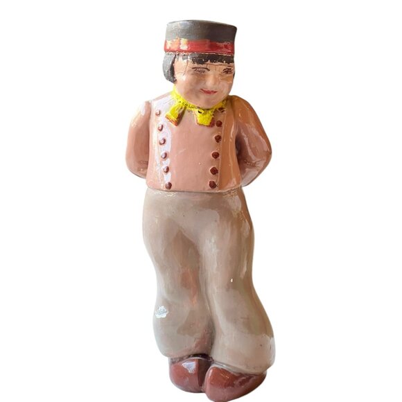 Unknown Other - Art Deco Hand-Painted Ceramic Bellhop Figurine 8" Tall Collectible Vintage